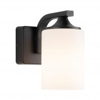 Mercator-Elan Outdoor Wall Light - Frosted glass shade - Black